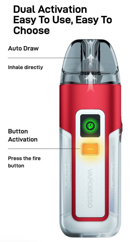 Vaporesso Luxe X2 Pod Vaping Kit - Dual activation, easy to use