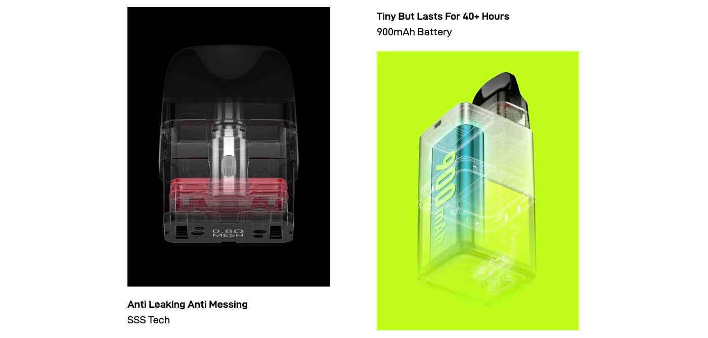 Vaporesso XROS Cube Pod Kit - Anti leaking and lasts for hours