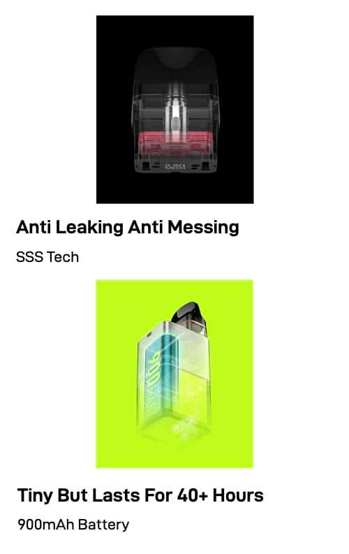 Vaporesso XROS Cube Pod Kit - Anti leaking and lasts for hours