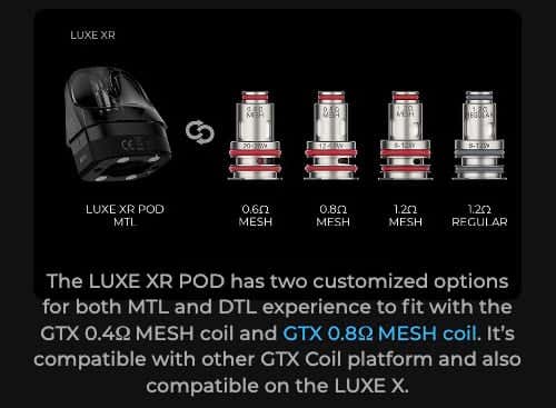 Vaporesso Luxe XR Replacement Pods - For both MTL and RDL experiences
