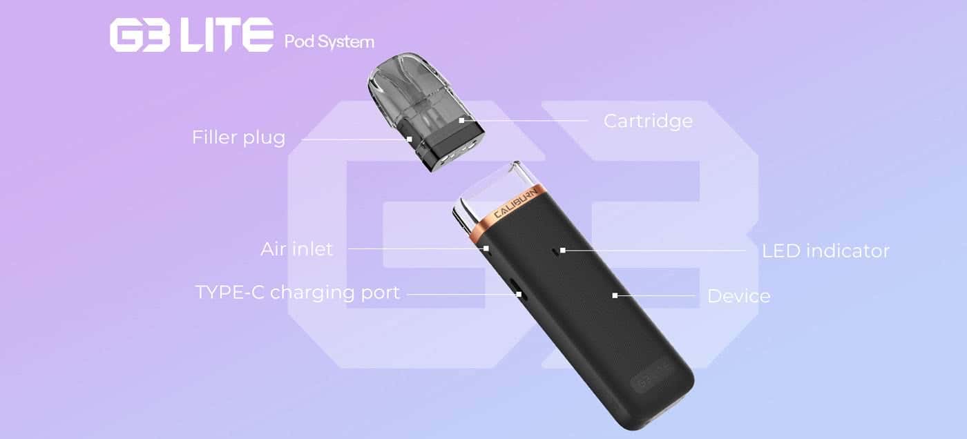 Uwell Caliburn G3 Lite Pod Vape Kit - Components Overview