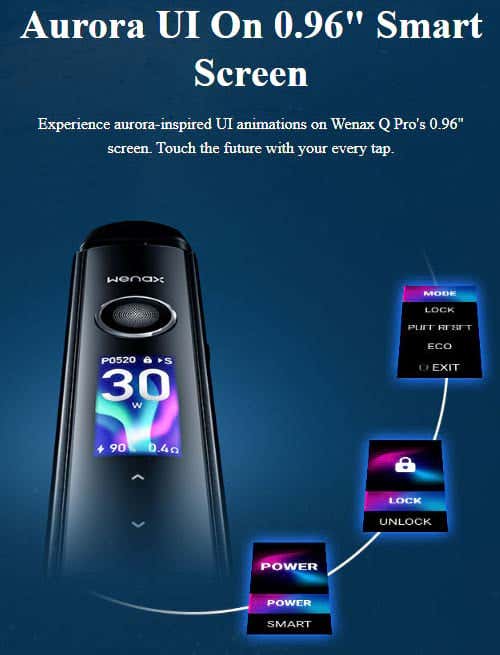 Geekvape Wenax Q Pro Pod Vape Kit - Aurora Smart LED Screen
