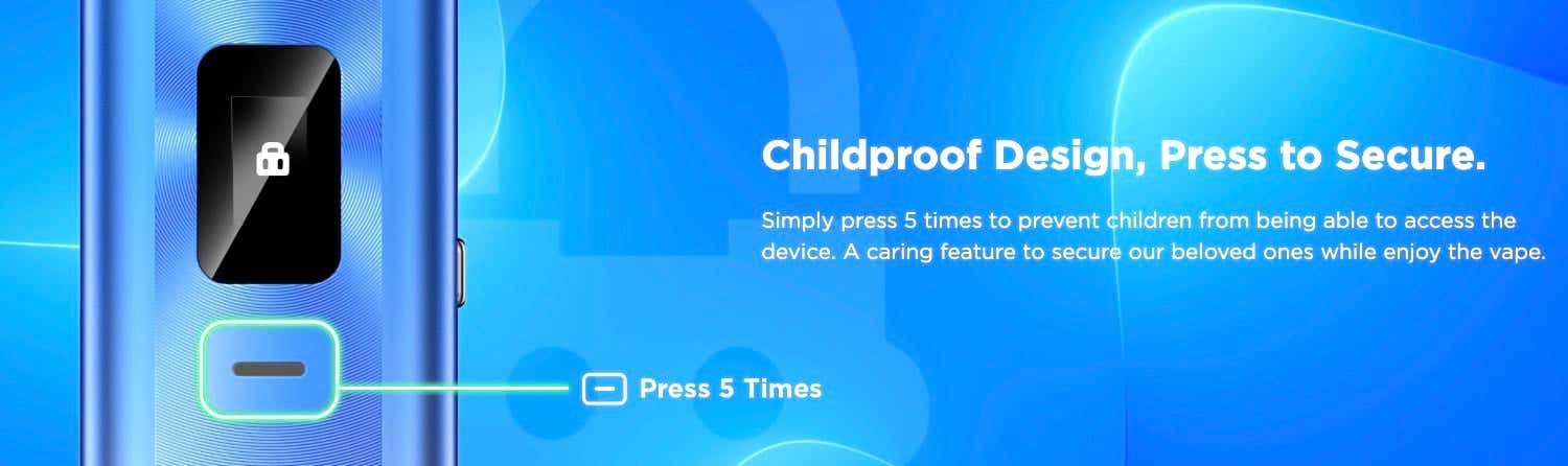 Geekvape Wenax Q Pod Vape Kit - Childproof design, press to secure
