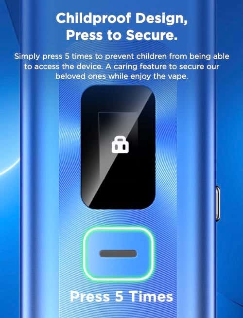 Geekvape Wenax Q Pod Vape Kit - Childproof design, press to secure