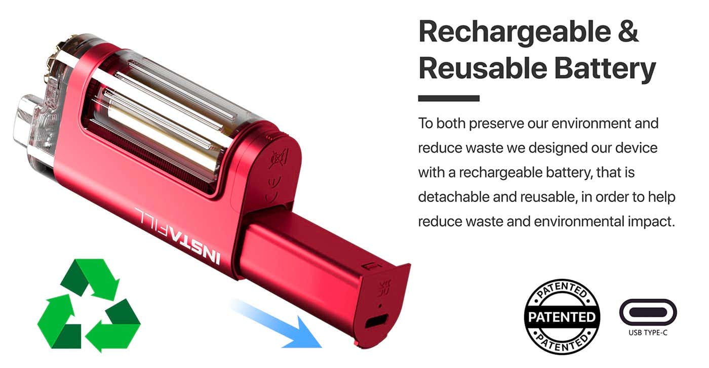 Instafill 3500 Rechargeable Disposable Vape Kit - Recharge and reuse