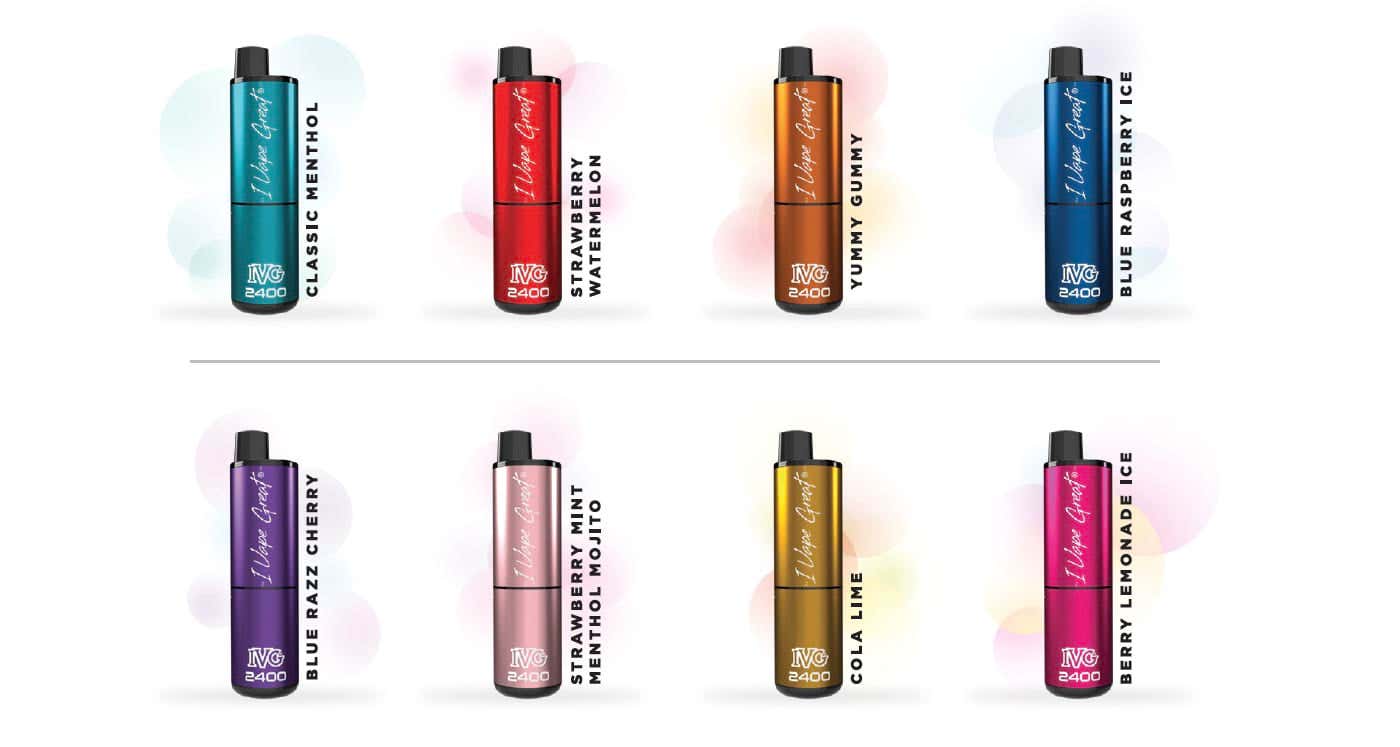 IVG 2400 Disposable Vape - 26 big flavours