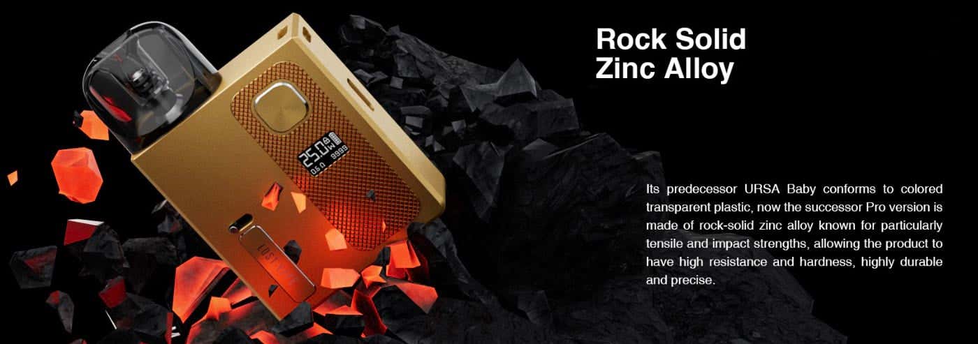Lost Vape Ursa Baby Pro Pod Vape Kit - Rock solid zinc alloy