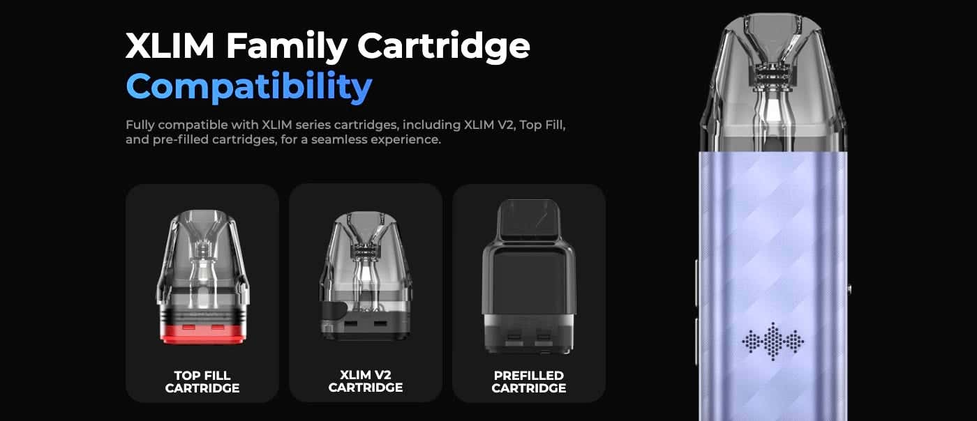 Oxva Xlim SE 2 Pod Vape Kit - XLIM Family cartridge compatibility