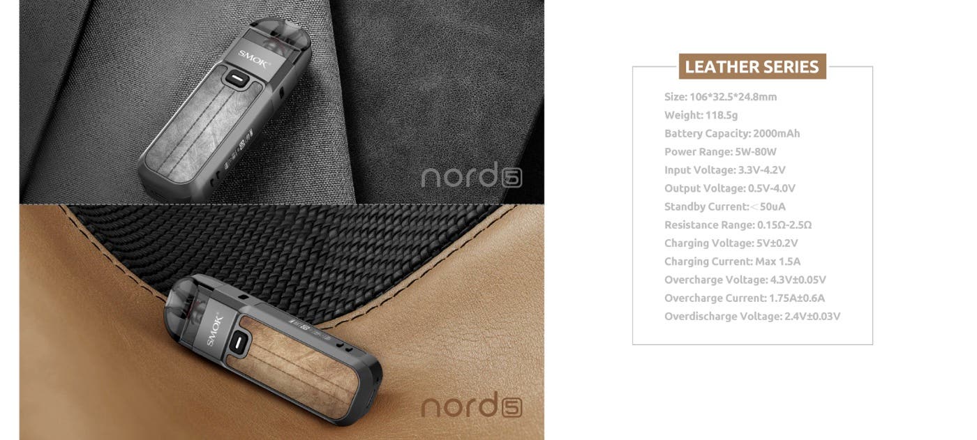 Smok Nord 5 Pod Kit - Specifications leather series