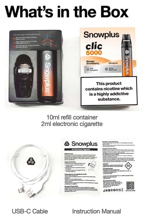 Snowplus Clic 5000 Disposable Kit - What's in the box?