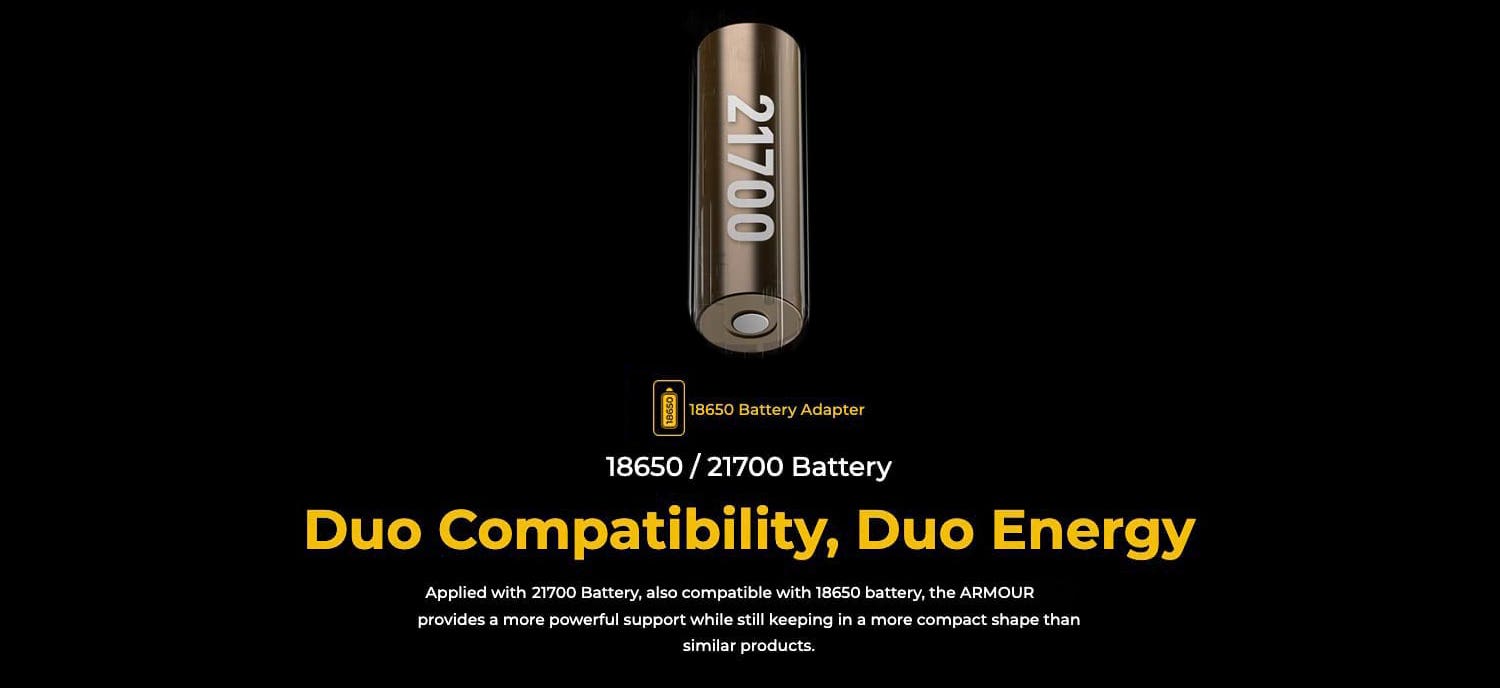 Vaporesso Armour S Mod - Duo compatibility, duo energy
