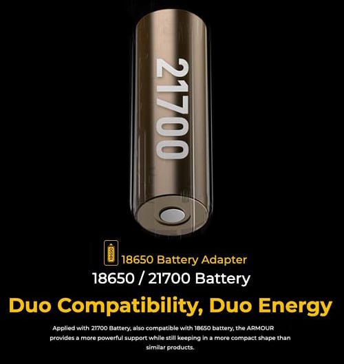 Vaporesso Armour S Mod - Duo compatibility, duo energy