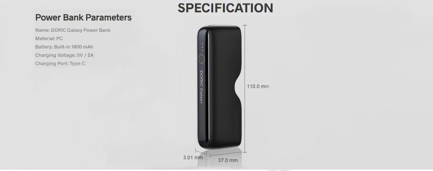 VooPoo Doric Galaxy Power Bank - Specifications