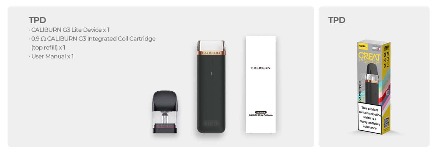 Uwell Caliburn G3 Lite Pod Vape Kit - What's in the Box?