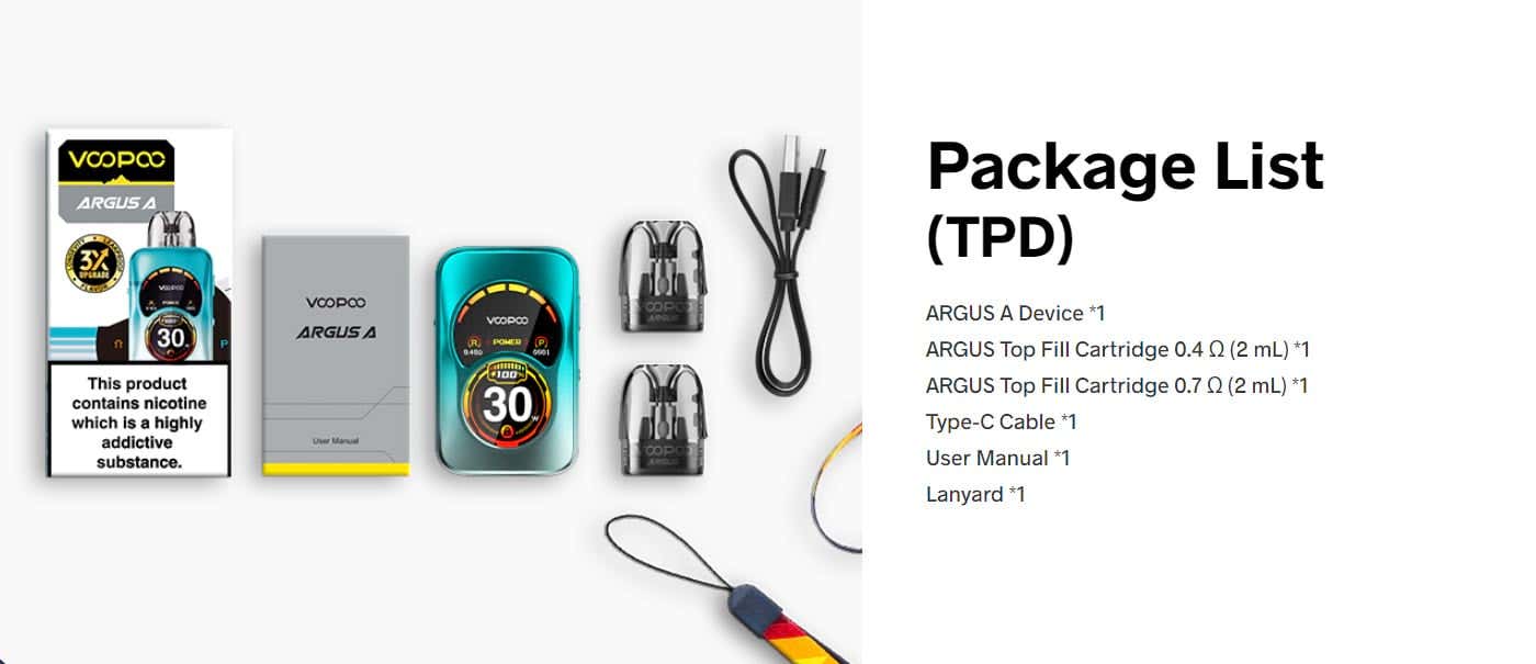 VooPoo Argus A Pod Vape Kit - What's in the Box?