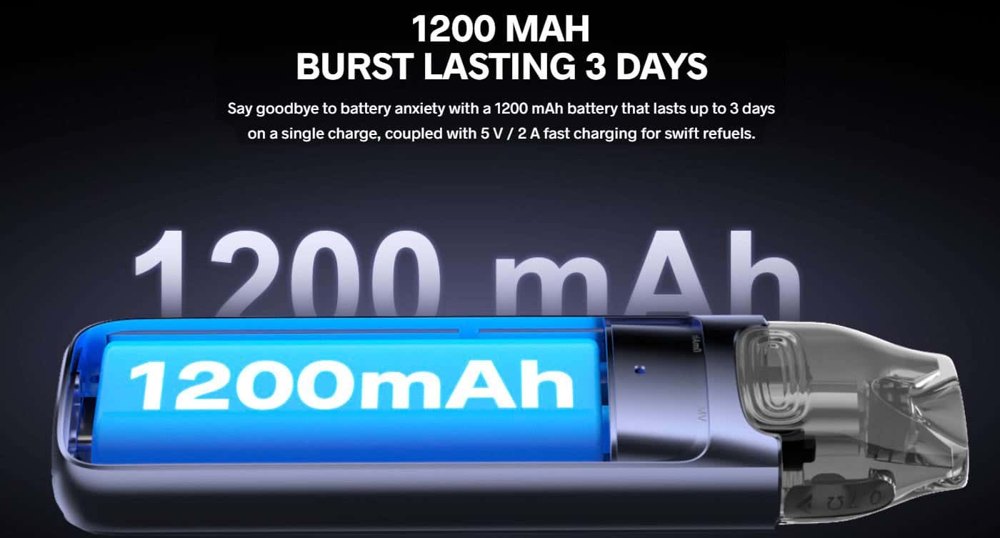 VooPoo VMATE Max Pod Vape Kit - Three Whole Days of Vaping Bliss with 1200 mAh Battery