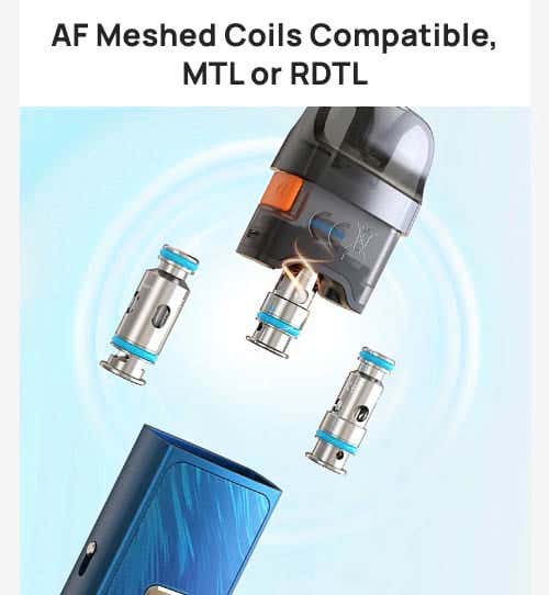 Aspire Flexus PRO Pod Kit - AF Meshed coil compatibility for MTL or RDTL