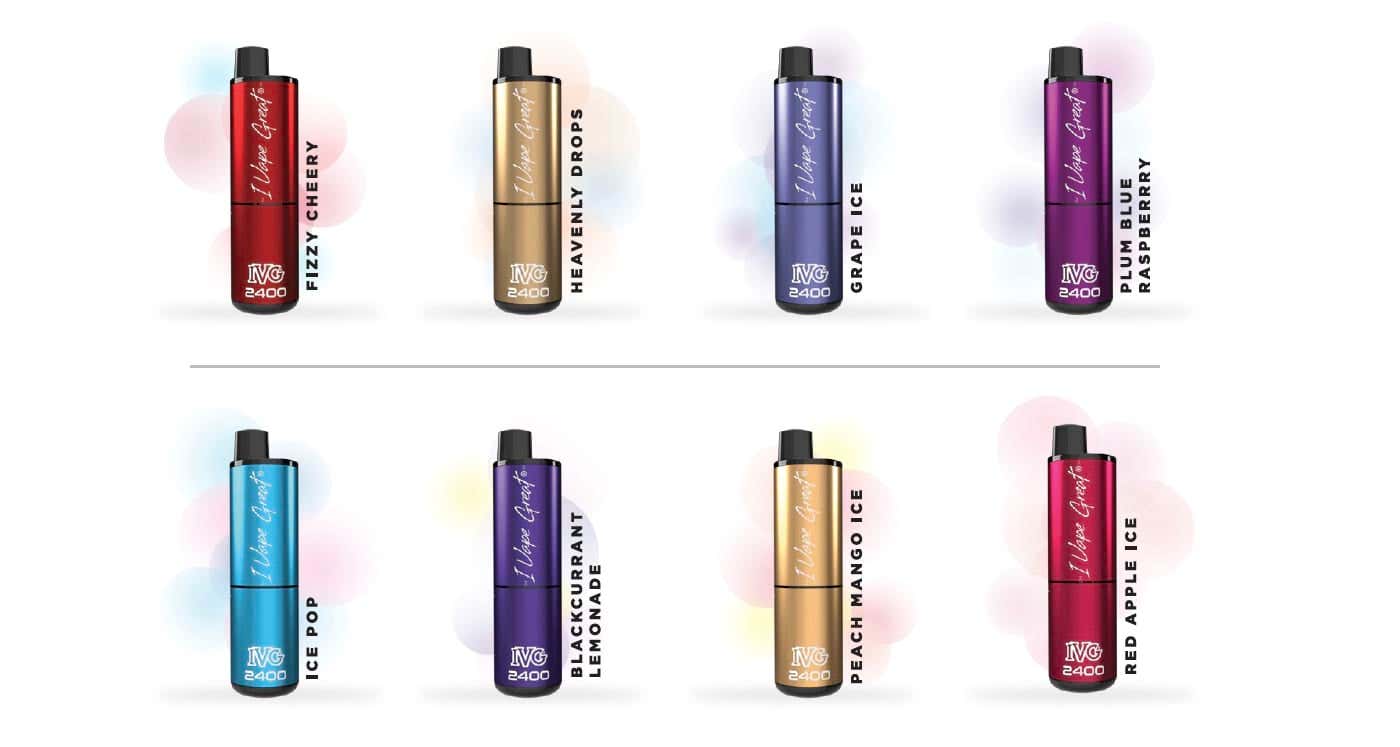 IVG 2400 Disposable Vape - 26 big flavours