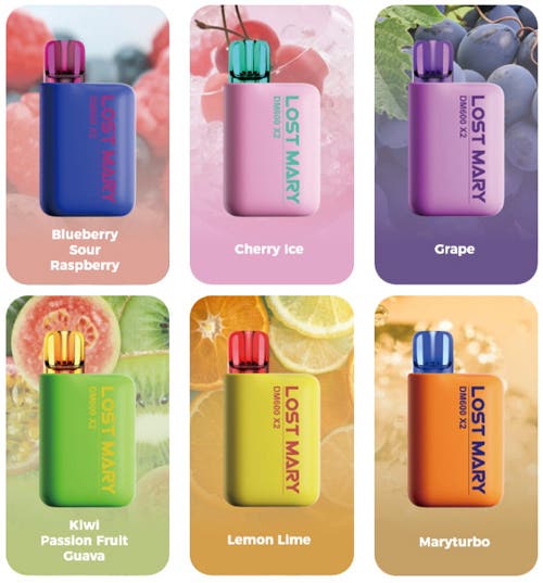 Lost Mary DM600 X2 Disposable Vape Kit - 20 Flavours to choose from!