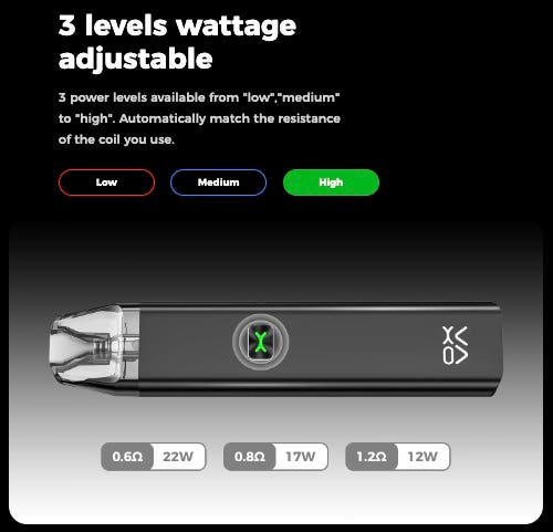 Oxva Xlim C - Adjustable wattage vaping device