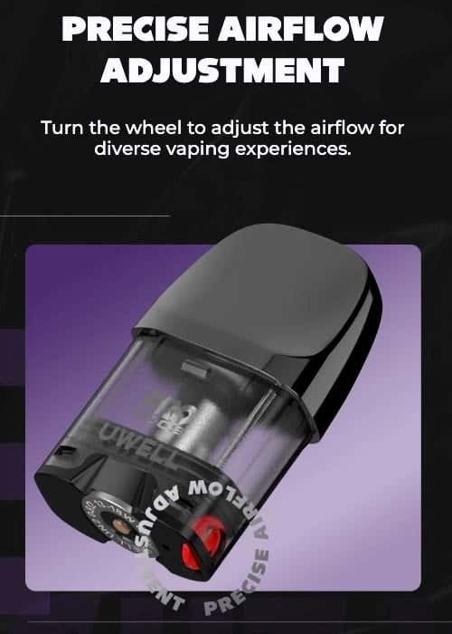 Uwell Caliburn GK2 Vision Pod Vape Kit - Precision airflow adjustment