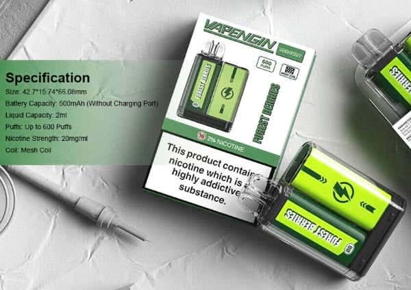 Vapengin Mercury Disposable Vaping Kit - Specifications
