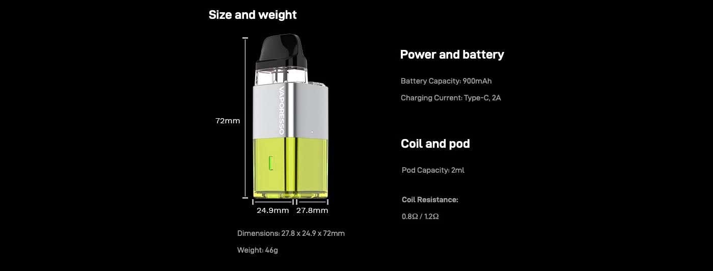 Vaporesso XROS Cube Pod Kit - Specifications