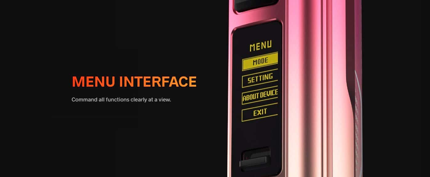 VooPoo Argus Pro 2 Pod Kit - Menu Interface