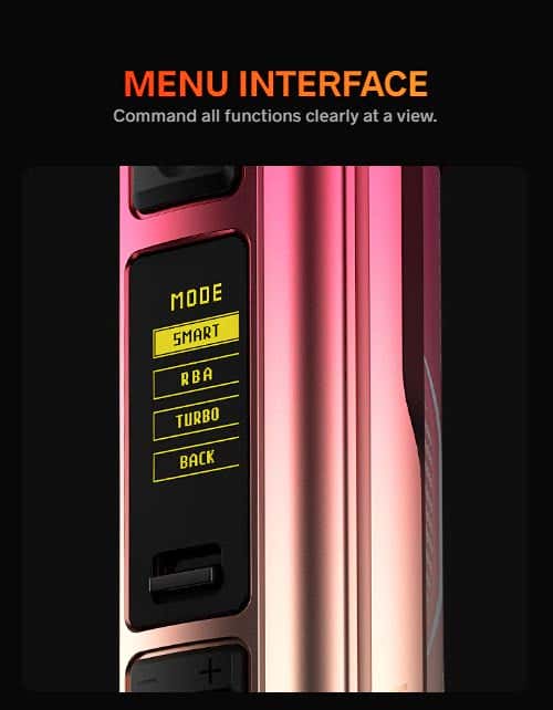 VooPoo Argus Pro 2 Pod Kit - Menu Interface