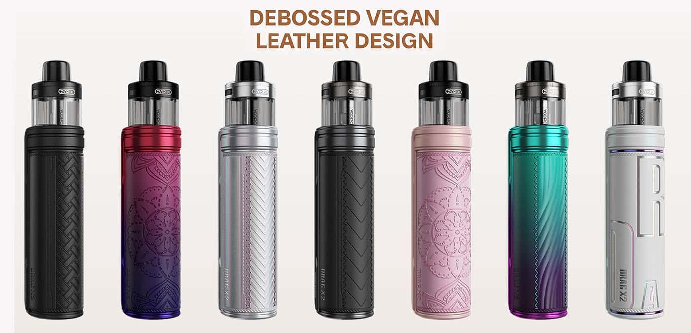 VooPoo Drag X2 Pod Vape Kit - Debossed vegan leather design