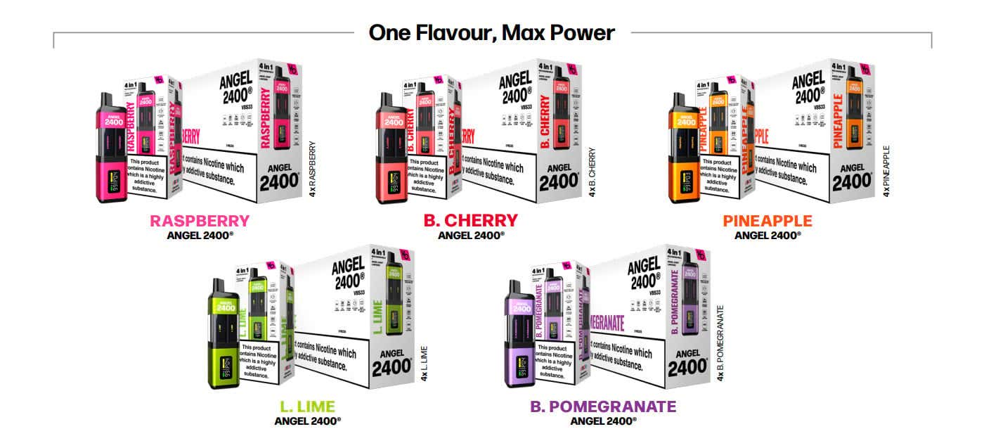 Angel 2400 Rechargeable Disposable Pod Kit - One Flavour, More Power