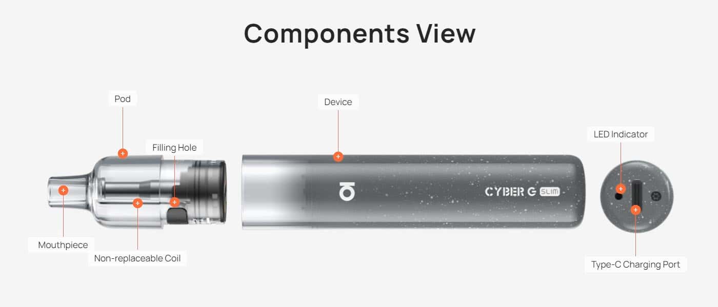 Aspire Cyber G Slim Pod Vape Kit - Specifications