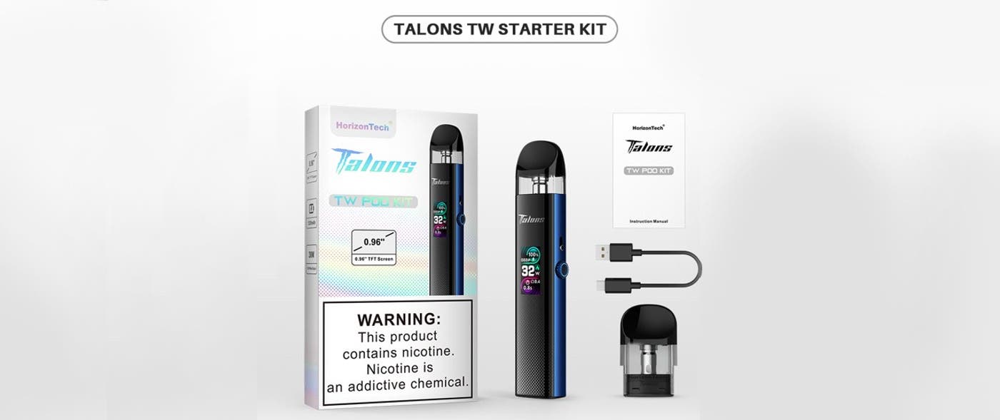 Horizontech Talons TW Pod Vape Kit - What's in the TPD Compliant Box?