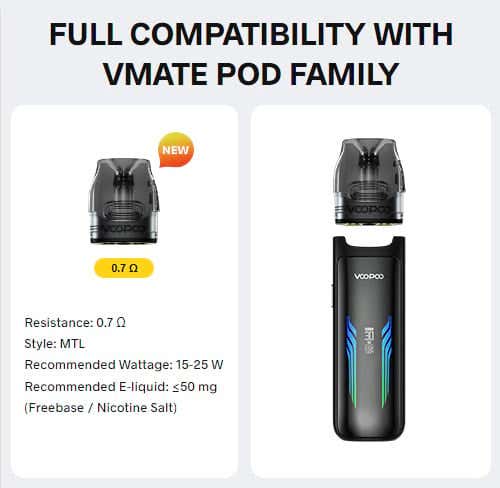 VooPoo VMATE Max Pod Vape Kit - Full Compatible With VMATE Pod Family