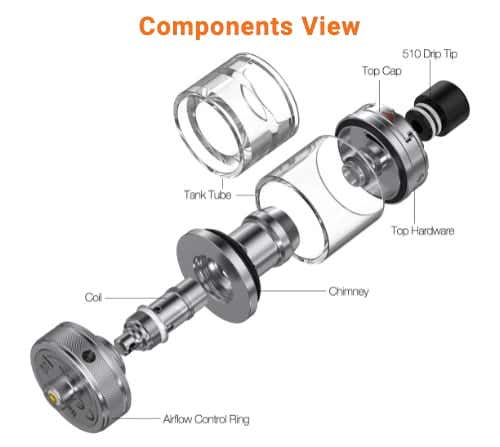 Aspire Nautilus 3 Tank - Exploded components view
