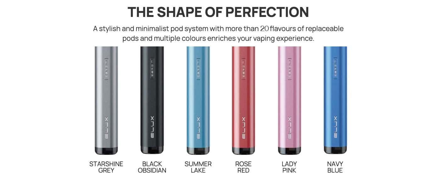 Elux Zero N Prefilled Pod Vape Kit Battery - 6 Simple colours to choose from