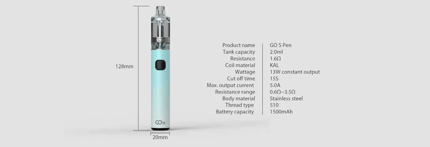 Innokin Go S Pen Style Vape Kit - Specifications