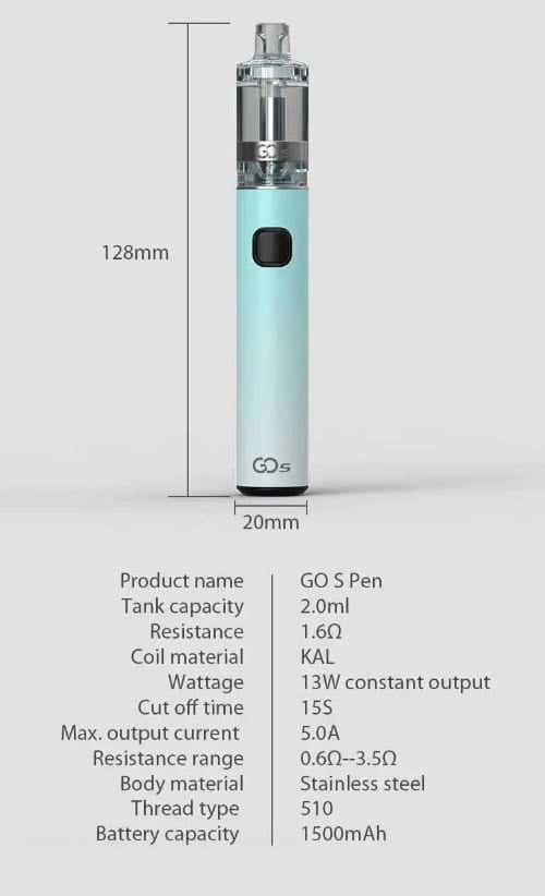 Innokin Go S Pen Style Vape Kit - Specifications