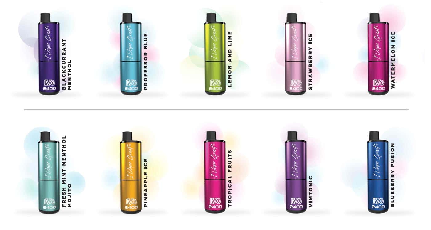 IVG 2400 Disposable Vape - 26 big flavours