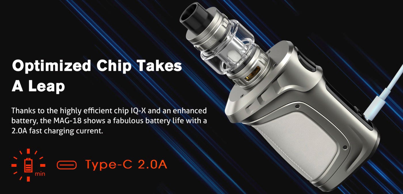 Smok Mag-18 Kit - Optimised chip for fast and efficient USB Type-C charging