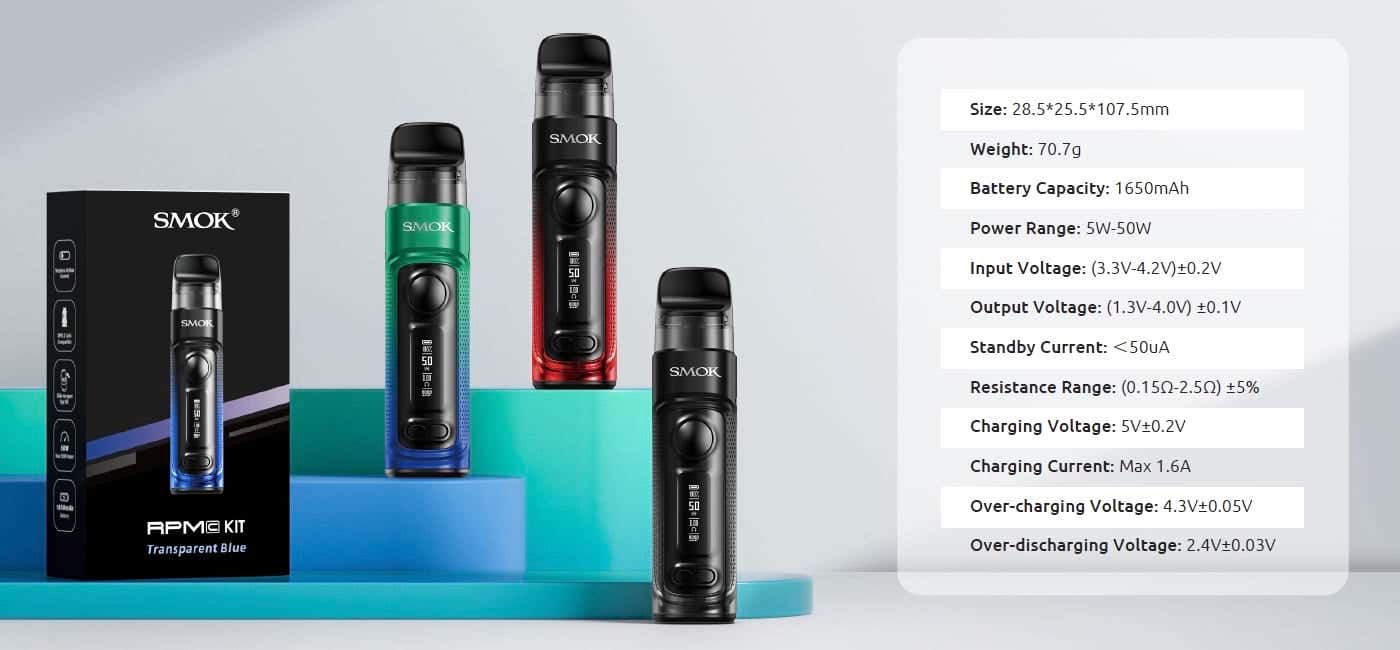 Smok RPM C Pod Vape Kit - Specifications