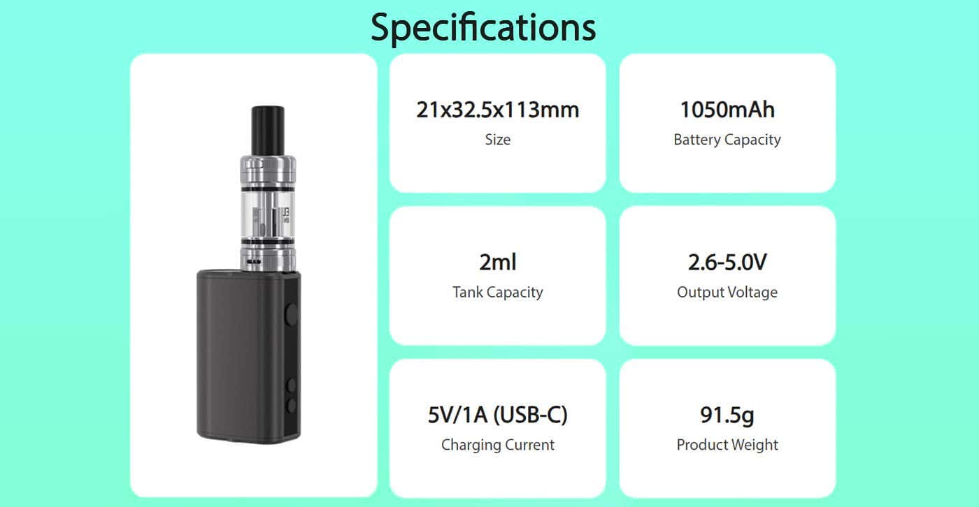 TECC Arc Mini 2 Pod Vape Kit - Specifications