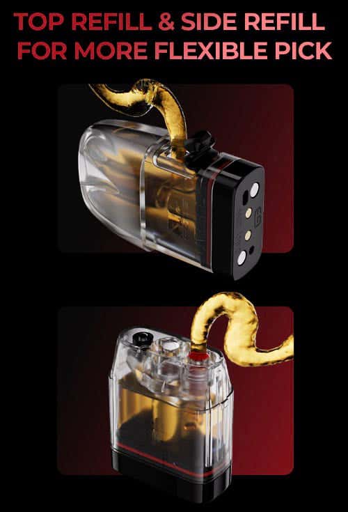 Uwell Caliburn G3 Pod Vape Kit - Top and side refill for more flexibility
