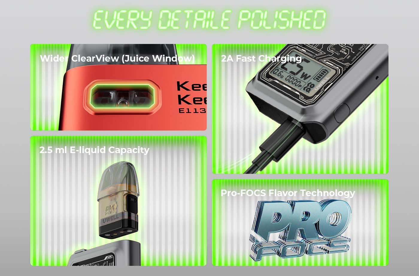 Uwell Caliburn GK3 Pod Vape Kit - Every detail polished