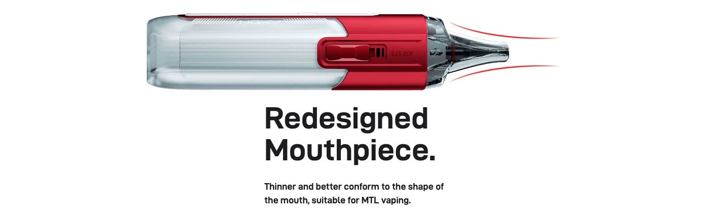 Vaporesso Luxe X2 Pod Vaping Kit - Redesigned mouthpiece for MTL vaping