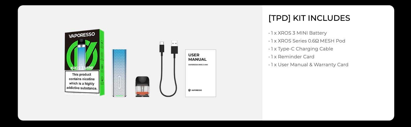 Vaporesso XROS 3 Mini Pod Kit - What's in the box?