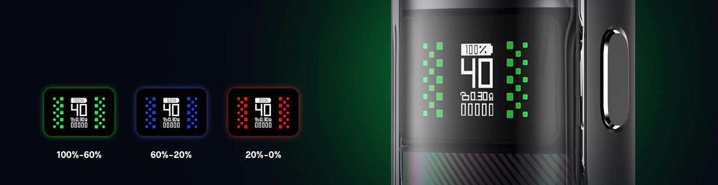 VooPoo Argus E40 Pod Vape Kit - Intuitive battery alert system