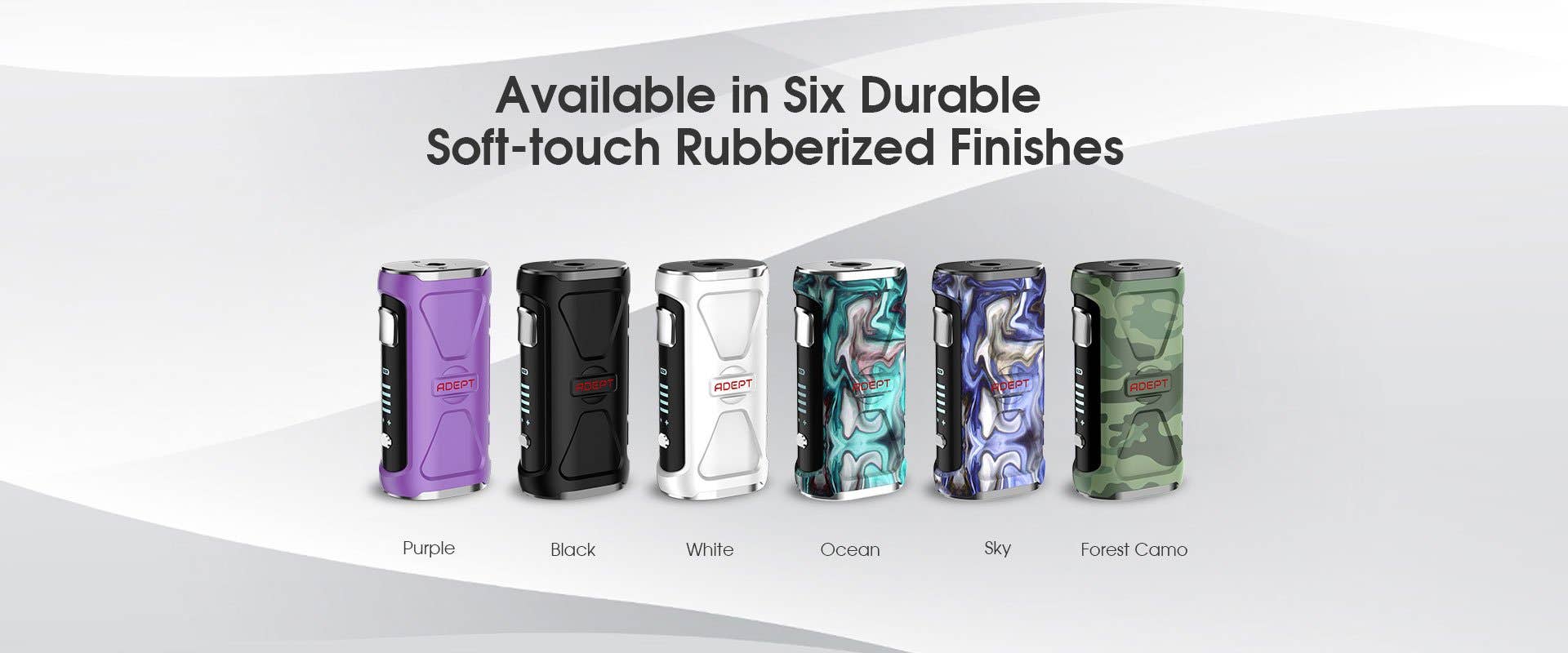 The Innokin Adept Zlide Kit is available in six rubberised finishes