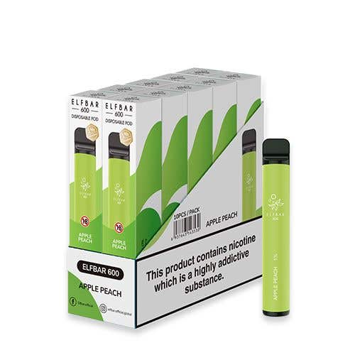 Elf Bar 600 Disposable Kit 10 x Multipack - Apple Peach