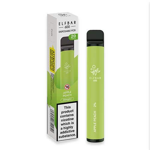 Elf Bar 600 Disposable Vape Kit - 20 mg - Apple Peach